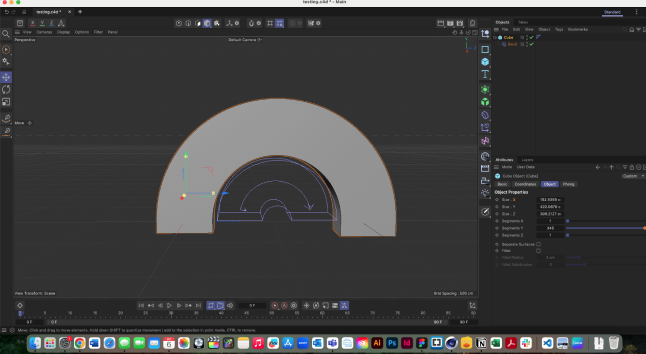 I was exploring the bend tool in C4D, and understanding the concept of a parent and child in the system. 