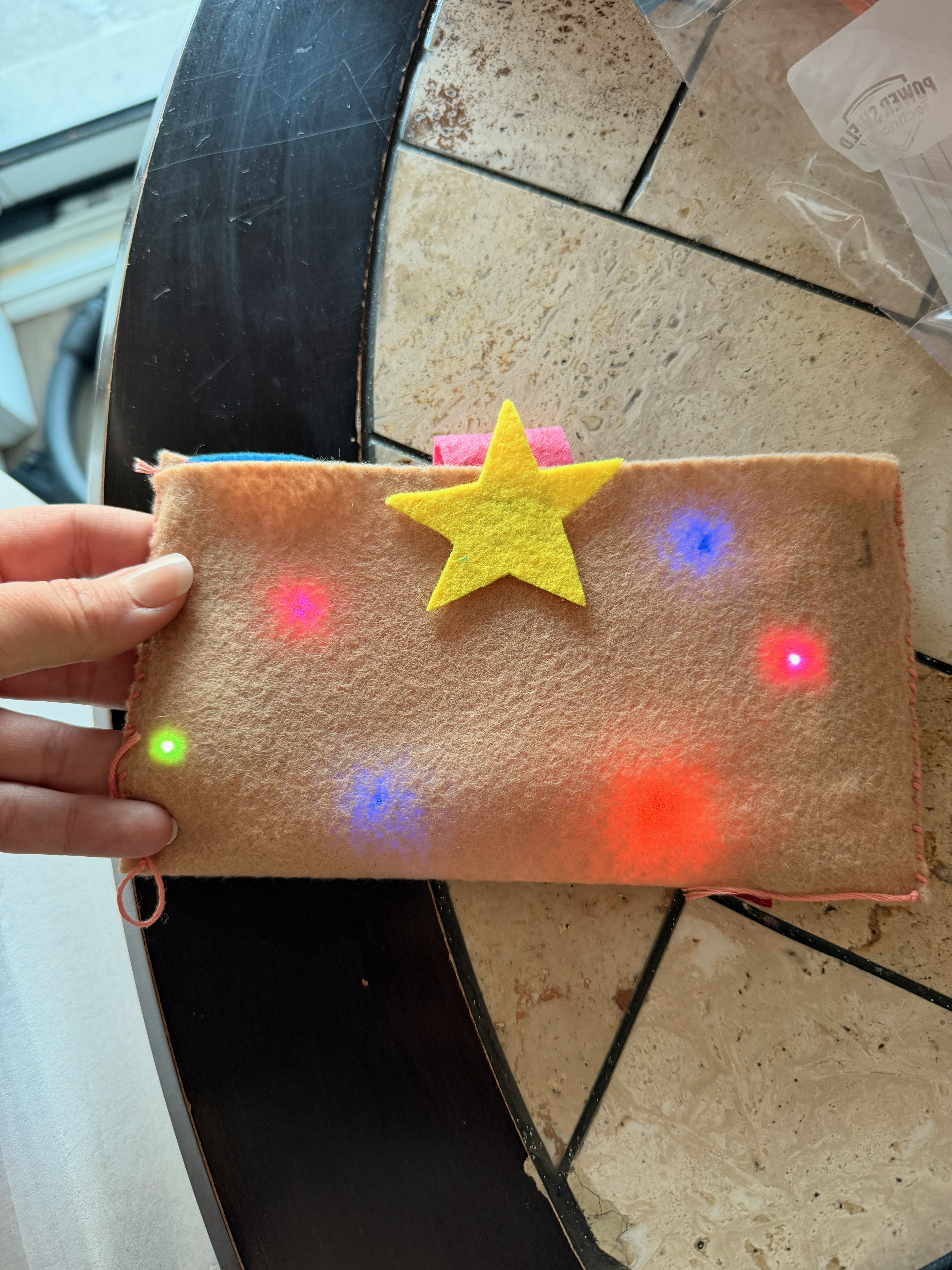 Wearable circuit prototype front view.